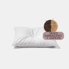 Almohada con cáscara trigo sarraceno y espelta Ecológica, con detalles de cáscaras de trigo sarraceno y espelta.
