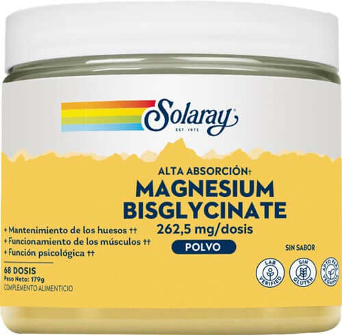 Bisglicinato de Magnesio en Polvo - Solaray