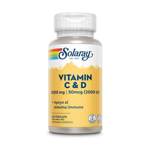Vitamina C&D - 1000mg/2000UI - 60 vegacaps - Solaray