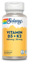 Big Vitamina D3 & K2 - 120 vegacápsulas - Solaray - Tribu Naturals